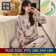 Ye2 3XL-8XL Pyjamas Plus Size Fresh O Neck Milk Cotton Sleepwear For Woman Oversize Set Cute Charact
