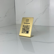 Stainless Steel QR Code Table Card Stand Vertical Desktop Display for Business And Social Media Plat