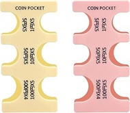 2pcs Japanese Yen Coin Holders, Hard Case Yen Coin Organizer Storage Rectangle Plastic Coin Sorter C