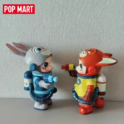 Genuine POPMART MEGA SPACE MOLLY 100% Disney Zootopia Judy & Nick Set American Cartoon Contrast Cute