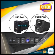 Toyota Vios / Vellfire / Alphard / Innova / Avanza USB with Voltmeter / 2 USB Car Accessories Vacc Auto