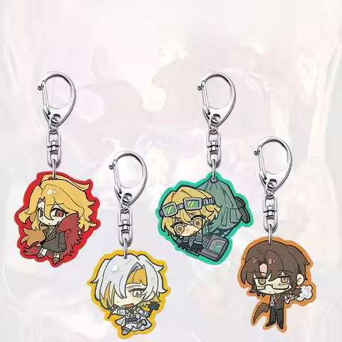 Anime Keychain Women Acrylic Key Chain Man Cartoon Key Ring Pendant Ornament Accessories Friend Gift