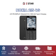 Nokia 215 4G Phone | 2.8" IPS Screen | 1450mAh | Dual Sim | Bluetooth 5.0 |Type-C Charging | 1 Year 