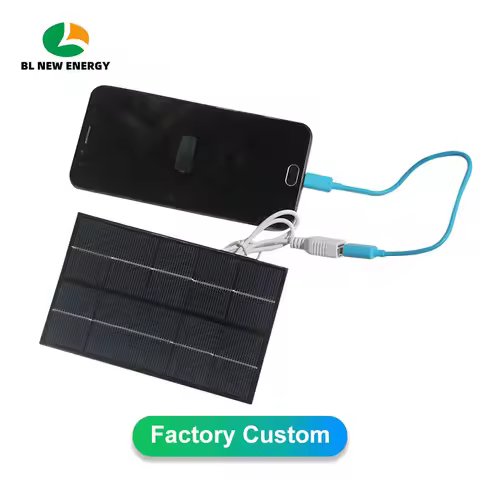 2W 5V Solar Panel Single Crystal with USB Output Portable DIY Solar Charger for Mobile Phone Camping
