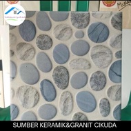 Keramik 25x25 Kw1 Lantai Kamar Mandi Motif Batu Alam  | Kaisar Opal Blue