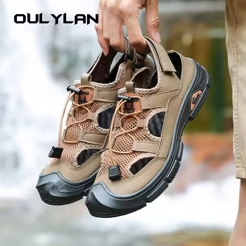 Big Size Mens Sandals Summer Breather Toe Outdoor Walking Treking Casual Shoes Leather Hiking Men Sl