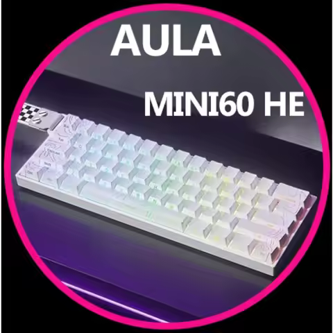 AULA MINI60 HE Three Mode Magnetic Axis Mechanical Keyboard Wireless Bluetooth Low Latency High Perf