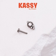 (1 Piece) Multi-Ball Stone Earrings - Titanium G23 - Kassy