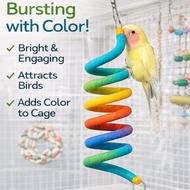 Spiral Perch Stand with Suction Cup for Parrot Bird Playing Perch for Budgie Cockatiel
