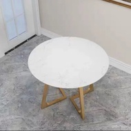XY！Dining Table Marble round Table Small Apartment Home Table and Chair Combination Nordic Modern Minimalist Living Room