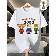 Fifa World Cup Fifa 2026 Usa/Canadian/Mexican World Cup 100% Fabric, Fifa Mascot Men'S Short Sleeve 
