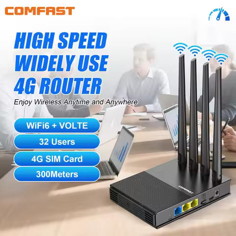 COMFAST 4G LTE Router 300Mbps 2.4G WiFi 6 Wireless Router Cat4 micro SIM Card 100Mbps RJ45 Port Mode