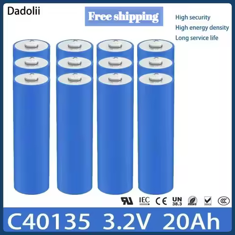 EVE LiFePO4 3.2V 20Ah 40135 Battery for Electric Vehicles High Power LFP Cylindrical Cell