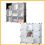 Rak Baju Storage Cabinets Almari Cube Wardrobe 9 Cube Storage Box Transparent Storage Cube Cabinet D
