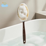 [LI] Innovative 2 in 1 Design Bath Brush with Coconut Bristles and Extended Handle for Easy Reach 【I