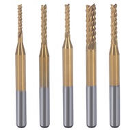 10PC 3.175mm Titanium Coated Carbide Milling Cutter Engraving Edge Cutter CNC Router Bits End Mill f