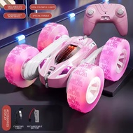 Rechargeable Remote Control Cars with Colorful Lights 360° Rotating 2.4Ghz 4WD All Terrain RC Stunt 