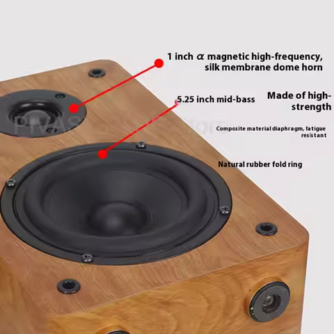 2x75W Passive Speakers 6 inch Bookshelf Speaker 2-Way Sound Box 8ohm HiFi Wooden Audio Sound System