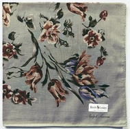 Ralph Lauren 古董手帕 碎花 灰褐色 19.5 x 19.5 英吋