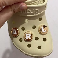 Cute A-Z Alphabet croc Accessories Letters Jibits Charm Gold Jibbits Crystal Letter Jibitz Crocks fo