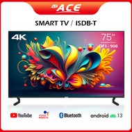 ACE 75" UHD 4K Smart Google TV (Android 13, Netflix, Youtube, Chromecast, BT, ISDB, Soundbar,REMOTE Voice Control)