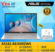 Asus 15 A516J-AEJ3951WS / AEJ3492WS 15.6 FHD Laptop ( i3-1005G1 4GB 512GB SSD Intel UHD W11+ OPI 2YW