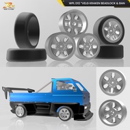 WPL D12 Velg Model Kraken Beadlock dan Ban 1 Set - RC Drift 3D Print