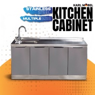 Dapur Kitchen Kabinet Cabinet Set bertutup Stainless Steel Gas Stove Sink Storage Locker Cupboard Al