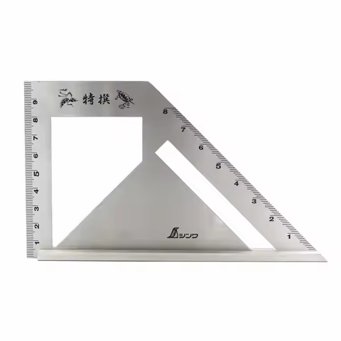 SHINWA Multi-Function Woodworking Square 45 degree 90 degree line angle Ruler Stop Type regulation G