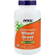 NOW Foods, Certified Organic Wheat Grass, Pure Powder, 9 oz (255 g)