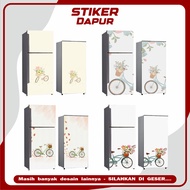 1 And 2-door Refrigerator Stickers With Many Colors Of Aesthetic Bicycle Motifs