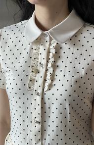 TIINSTORE Áo kiểu nữ thiết kế cổ sen nẹp gấu bèo nhún 2 tầng sang trọng thanh lịch AHN.2507.232