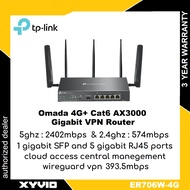 TP-LINK ER706W-4G Omada 4G+ Cat6 AX3000 Gigabit VPN Router Modem
