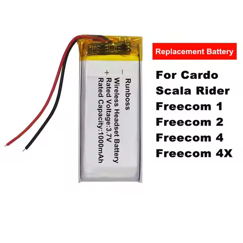 3.7V 1000mAh Wireless Headset Battery for JBL Cardo Scala Rider Freecom 4,Freecom 4X,Freecom 1,Freec