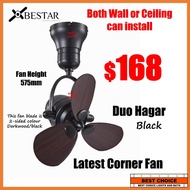 $168 Bestar Duo/Duo Hagar 16inch 3-blades DC Designer Corner Ceiling Fan -Swing Left to Right-Great wind speed