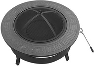 Outdoor Brazier Outdoor Brazier Camping Barbecue Integrated 2 In 1 Multifunctional Round Leisure Table Barbecue Grill Fire Pits &amp; Bowls (Color : Black, Size : 81X45cm) little surprise