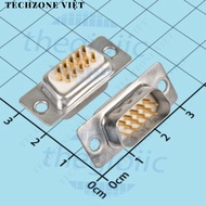 [3 Pieces]- DB15 Male Port 15 Pins Gold Plated 3 Rows Solder Wire Connector TechZone Viet