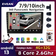 Android 13 EVEAN Android Player 8 Core 2.6Ghz with 360 Panoramic Navigation 7/9/10inch 2din Car Radi