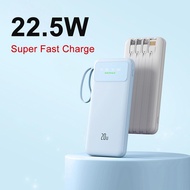 Yisen 20000mah Candy PowerBank Built in 4 Cables 20W Super Fast Charging LED Capacity Display Dual U
