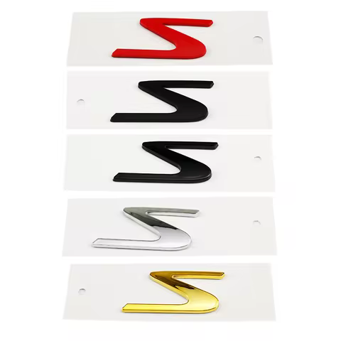 Car ABS S Logo Trunk Body Badge Emblem Decals Sticker For Maserati Modena Levante Quattroporte Ghibl