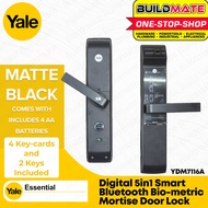 BUILDMATE Yale Digital 5in1 Smart Bluetooth Biometric Mortise Door Lock Doorlock Matte Black Color K