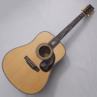 Deluxe Edition Martin D45 Acoustic Guitar Natural Solid Spruce Top Flower Abalone Fingerboard Profes