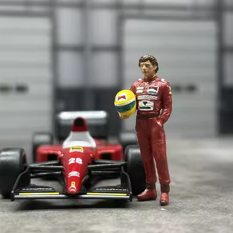 1/64 Scale Ayrton Senna Figures and F1 Racing Car Model Dioramas Diecast Alloy Car Scene Accessories