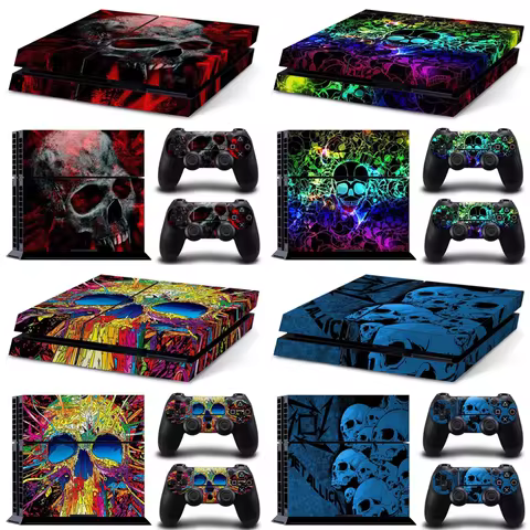 Skull desing PVC Skin Sticker for PS4 Console and Controllers stickers For ps4 skin sticker for PS4 
