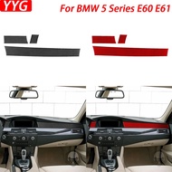 For BMW 5 Series E60 E61 2004-2010 Carbon Fiber Dashboard Panel Trim Cover Interior Car Accessories