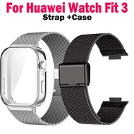 Strap + Case for Huawei Fit 3 Milanese Strap Huawei Watch Fit 3 Protective Case Huawei Fit 3 Watchba