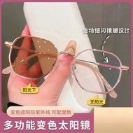 Adjustable sunshade square-round lenses for face shape modification, UV protection, astigmatism, myo
