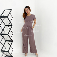 Nadine Set Spandex - Setelan Kaos & Celana Panjang Wanita Basic OOTD by Clashe
