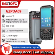 PDA Mobile Data Terminal Android 13 6+64GB Rugged High Performance 1D 2D Barcode Scanner NFC