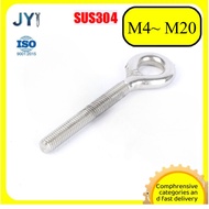 304 stainless steel lifting ring screw with ring hook ring bolt, closed sheep's eye screw M4-M20【SZ-